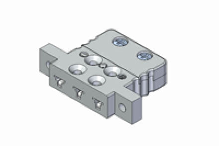 Immagine di Inserto da Pannello Miniatura a Tre Contatti con Alette di Fissaggio